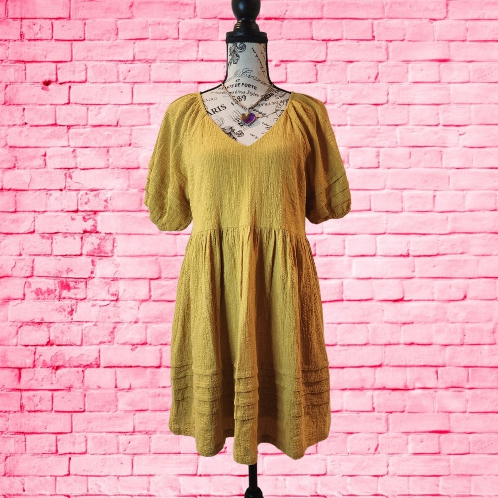 Love Riche Mustard Yellow Mini Dress